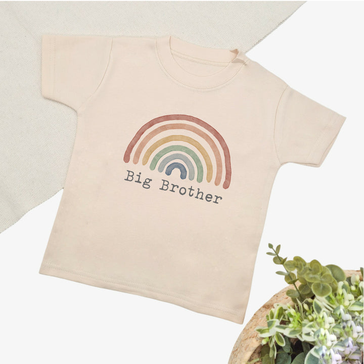 Personalised Rainbow Beige Babygrow/T-shirt