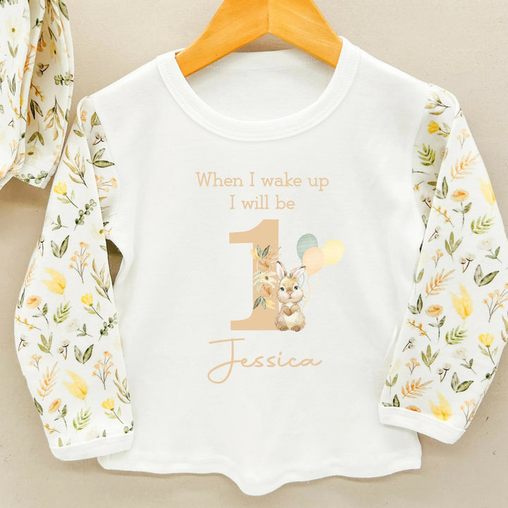 Personalised Bunny Spring Floral Pyjamas