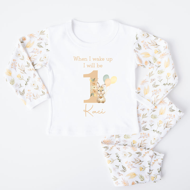 Personalised Bunny Spring Floral Pyjamas