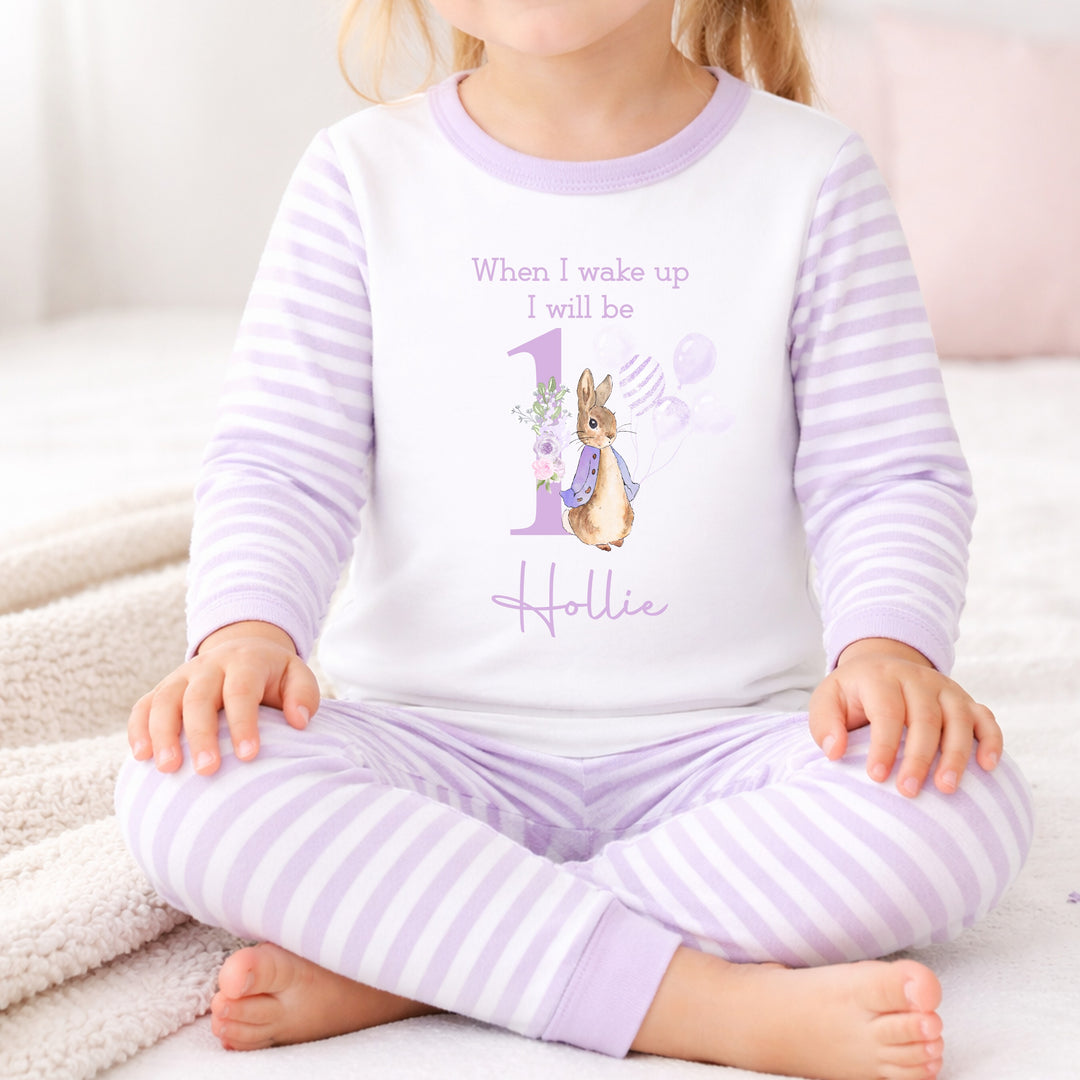 Personalised Lilac Rabbit When I Wake Up I&