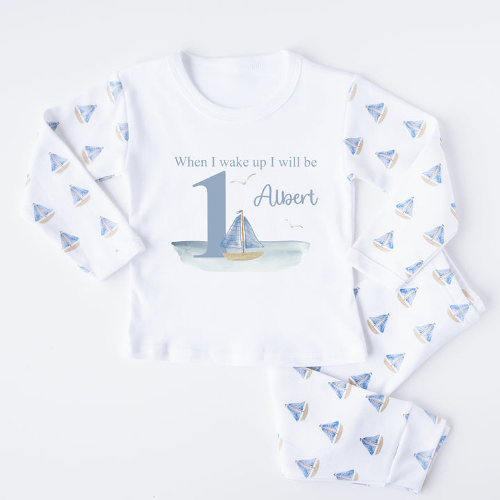 Personalised When I Wake Up I'll Be One Boats Pyjamas