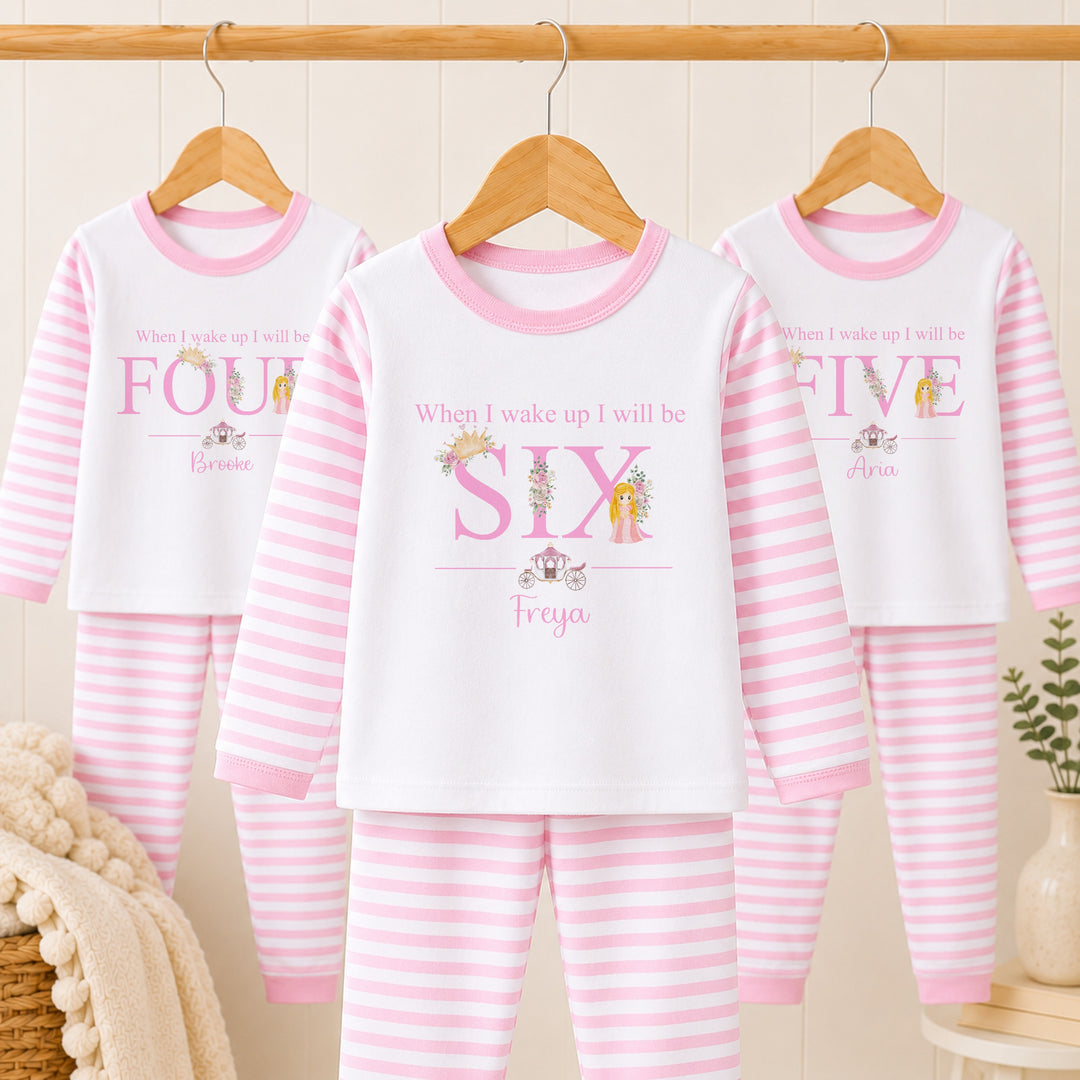 Personalised When I Wake Up Pink Princess Any Age Birthday Pyjamas