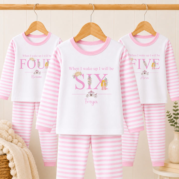 Personalised When I Wake Up Pink Princess Any Age Birthday Pyjamas