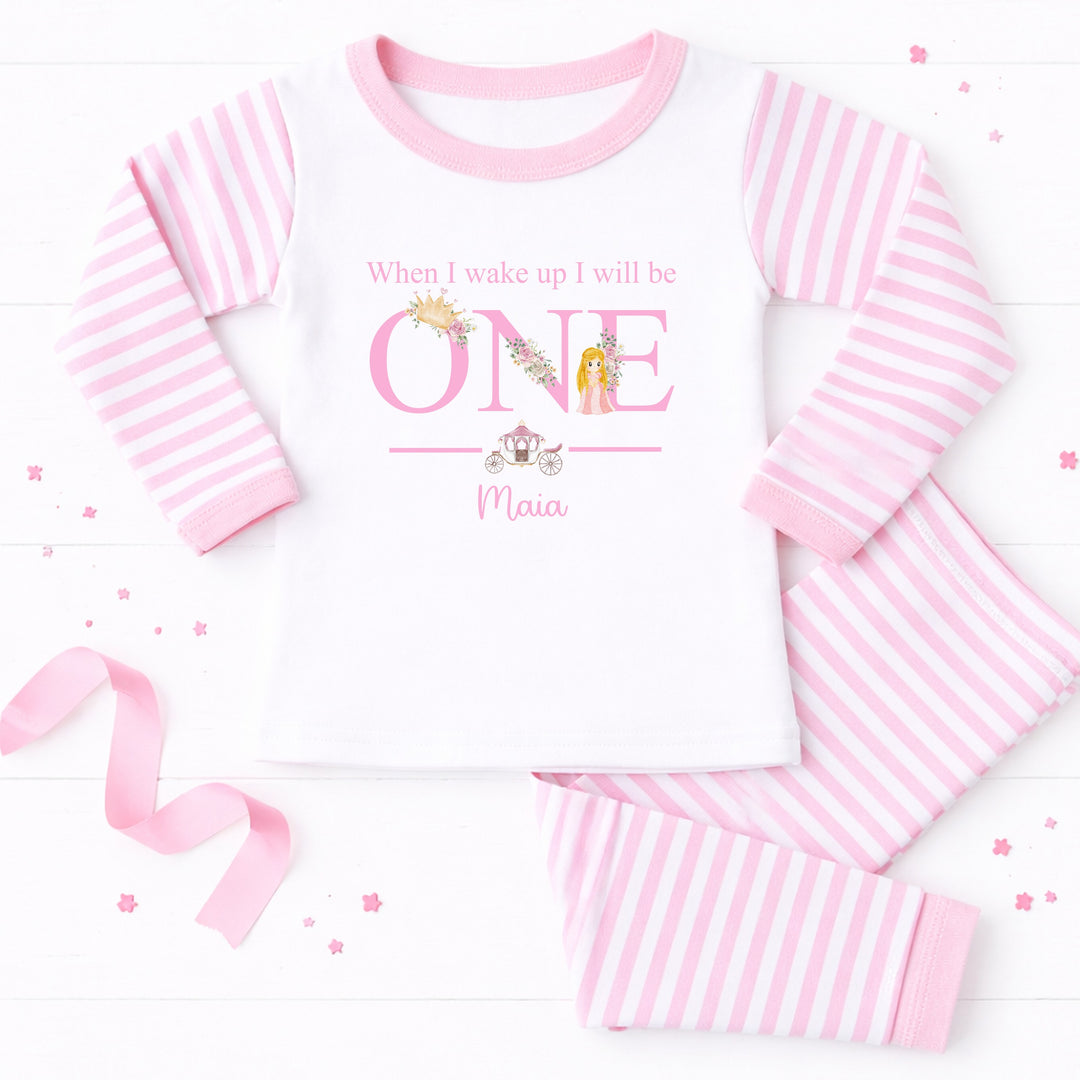 Personalised Pink Princess First Birthday Pyjamas