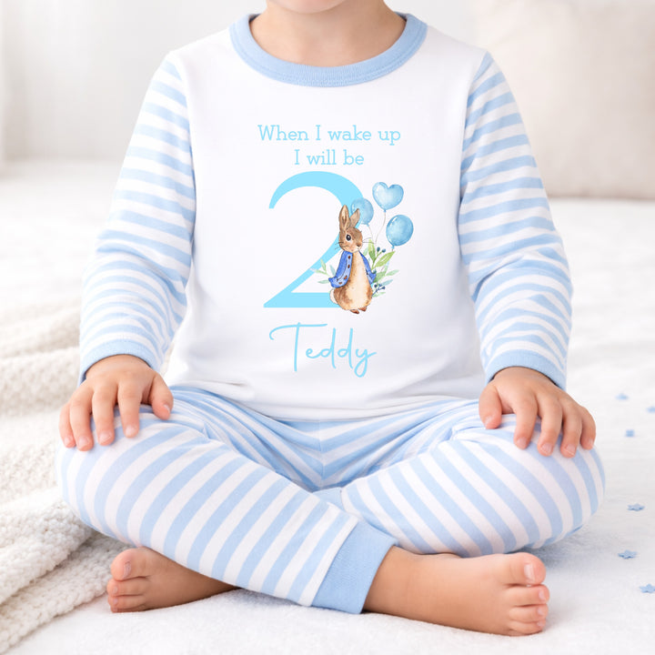 Classic Blue Rabbit When I Wake Up Boys 2nd Birthday Pyjamas