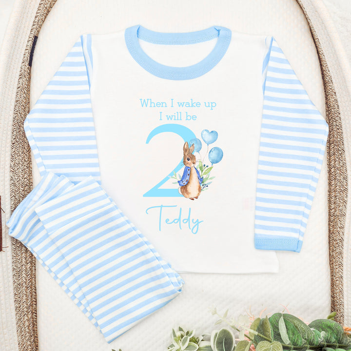Classic Blue Rabbit When I Wake Up Boys 2nd Birthday Pyjamas