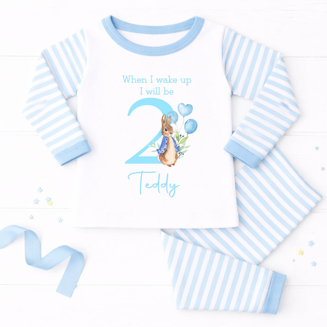 Classic Blue Rabbit When I Wake Up Boys 2nd Birthday Pyjamas