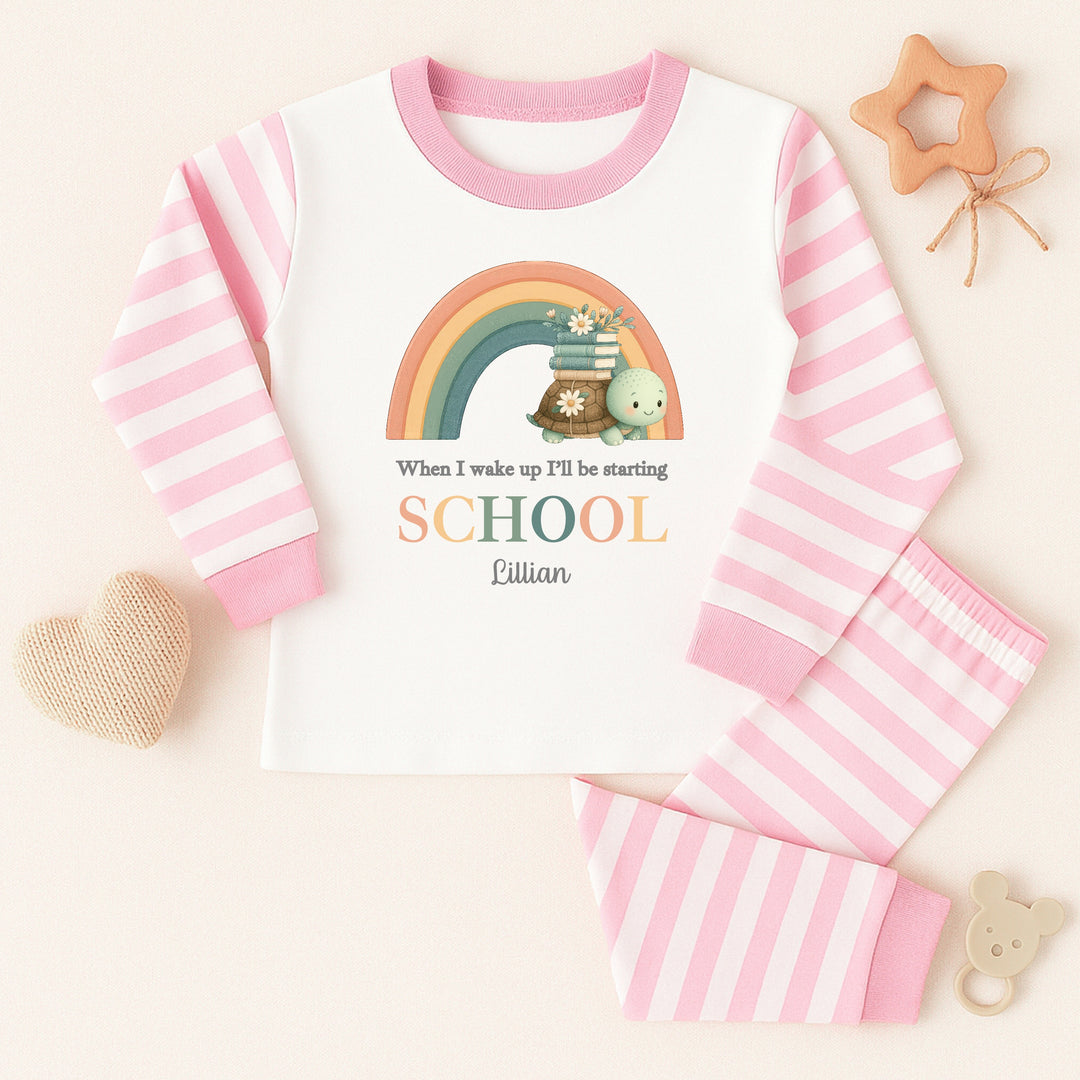 Personalised Turtle Rainbow Back To School Pyjamas