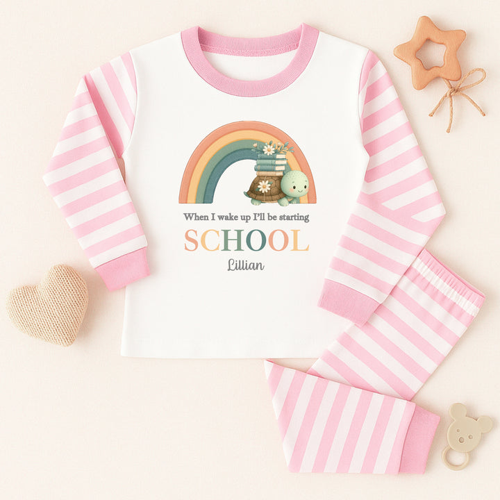 Personalised Turtle Rainbow Back To School Pyjamas