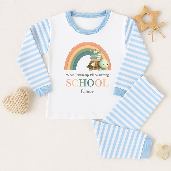 Personalised Turtle Rainbow Back To School Pyjamas