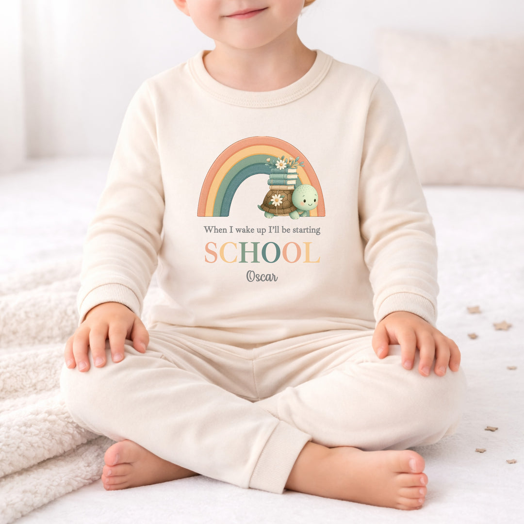 Personalised Turtle Rainbow Back To School Pyjamas