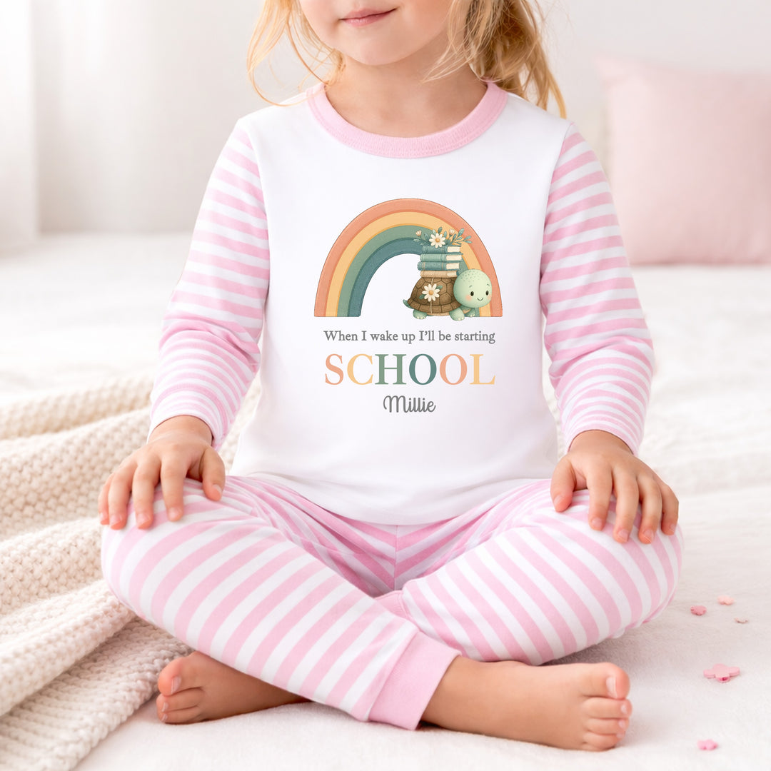 Personalised Turtle Rainbow Back To School Pyjamas