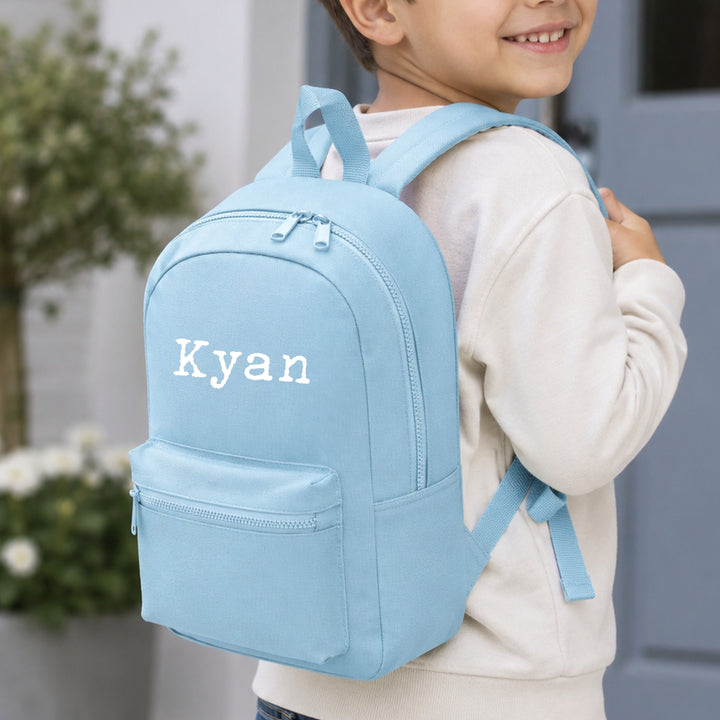 Personalised Simple White Name Backpack