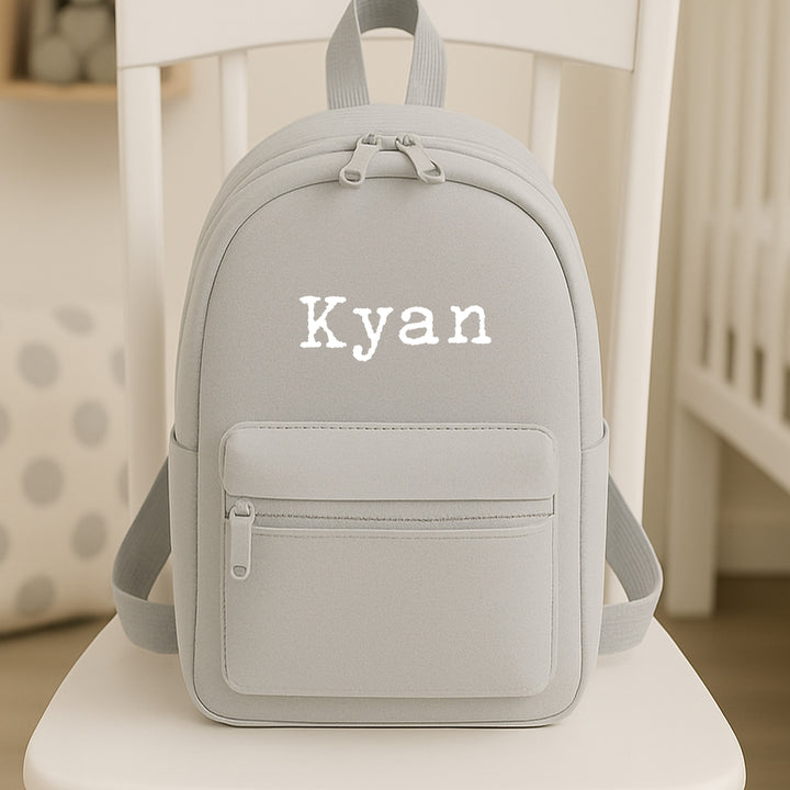 Personalised Simple White Name Backpack