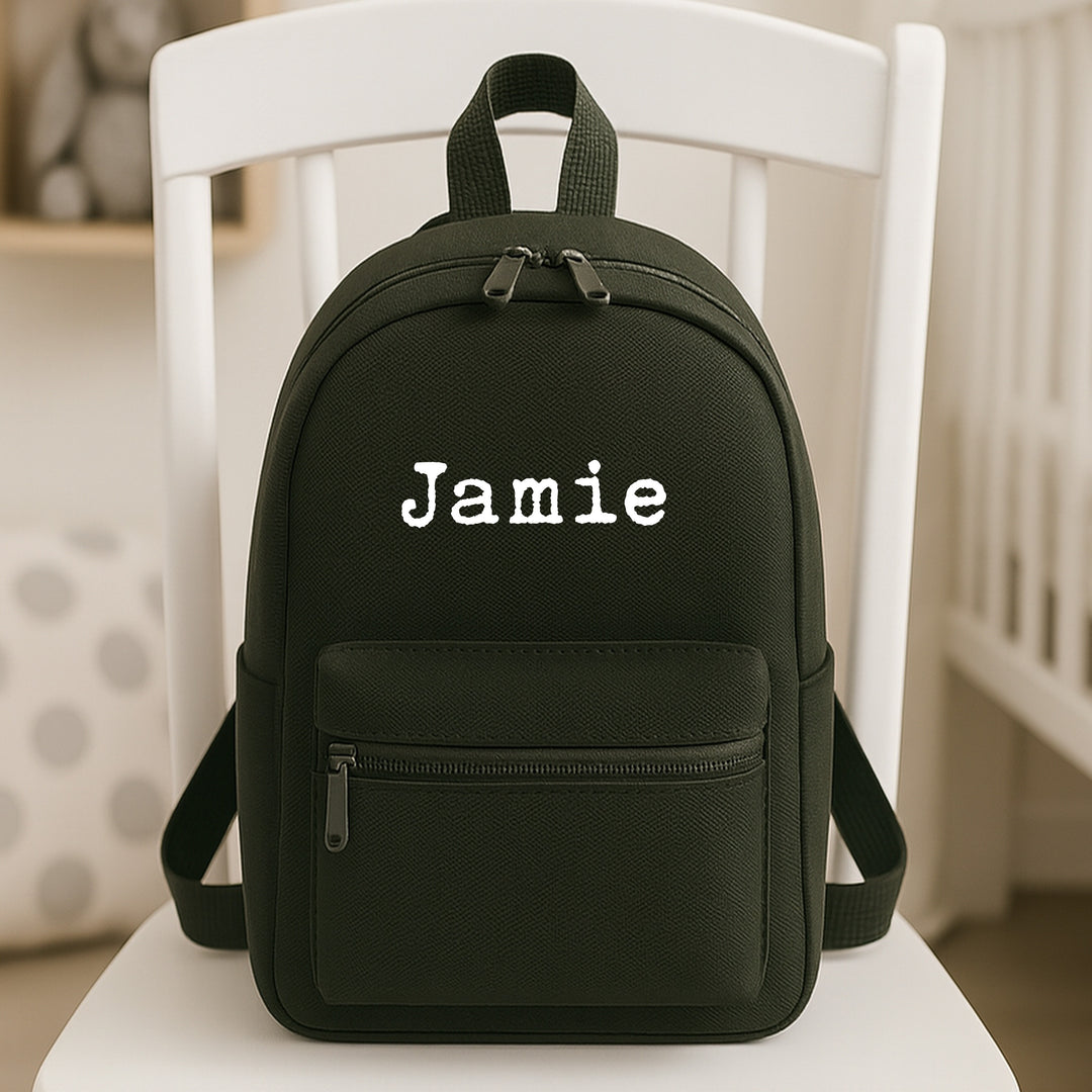 Personalised Simple White Name Backpack