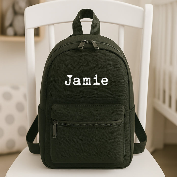 Personalised Simple White Name Backpack