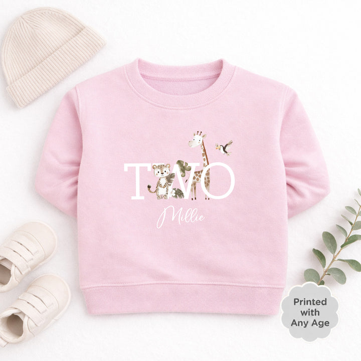 Personalised Safari Jungle Any Age Birthday Jumper