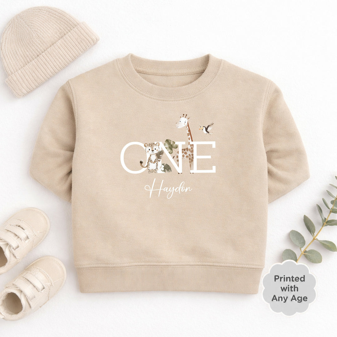 Personalised Safari Jungle Any Age Birthday Jumper