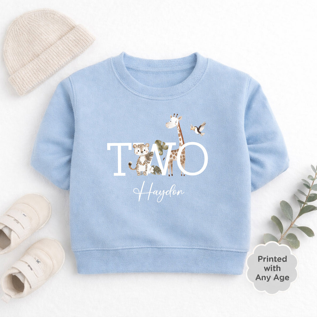 Personalised Safari Jungle Any Age Birthday Jumper