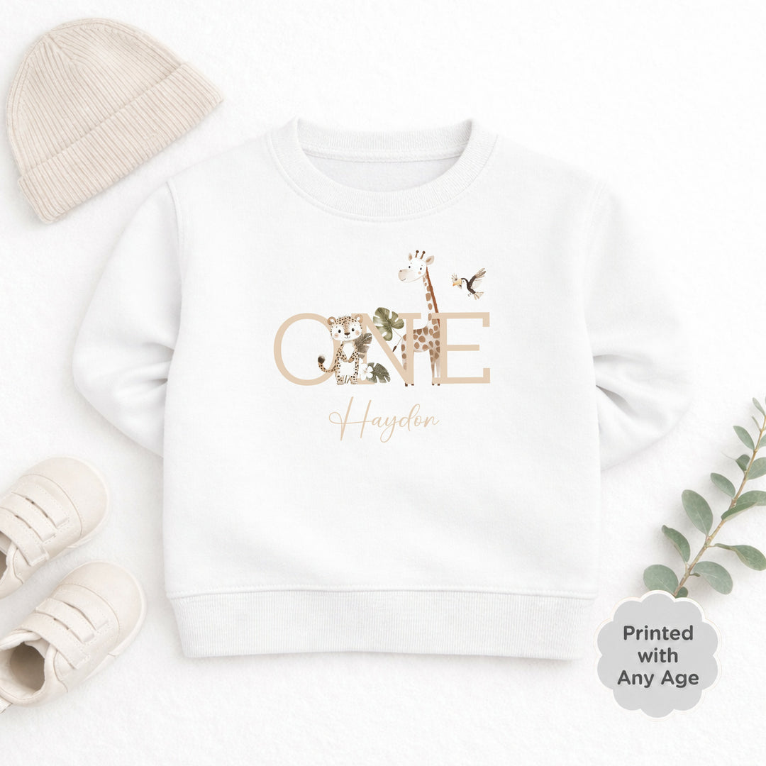 Personalised Safari Jungle Any Age Birthday Jumper