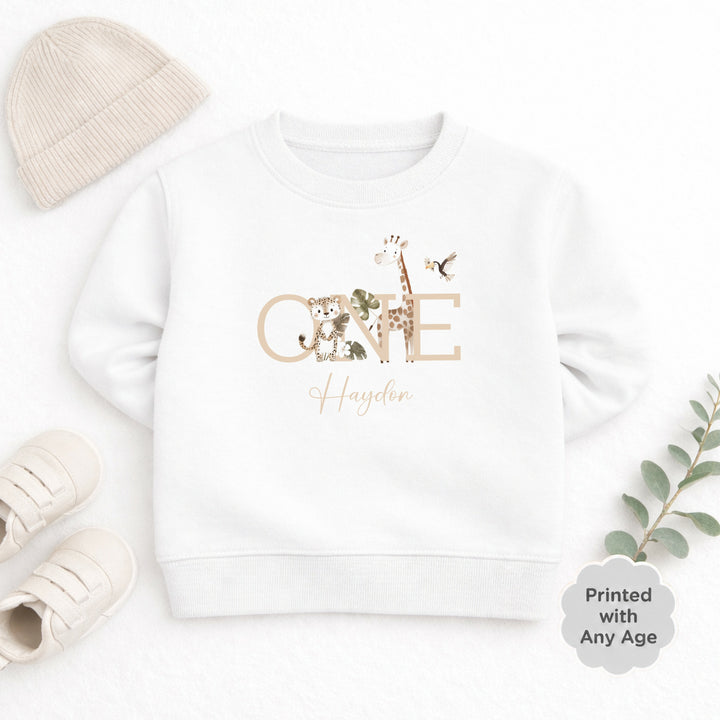 Personalised Safari Jungle Any Age Birthday Jumper