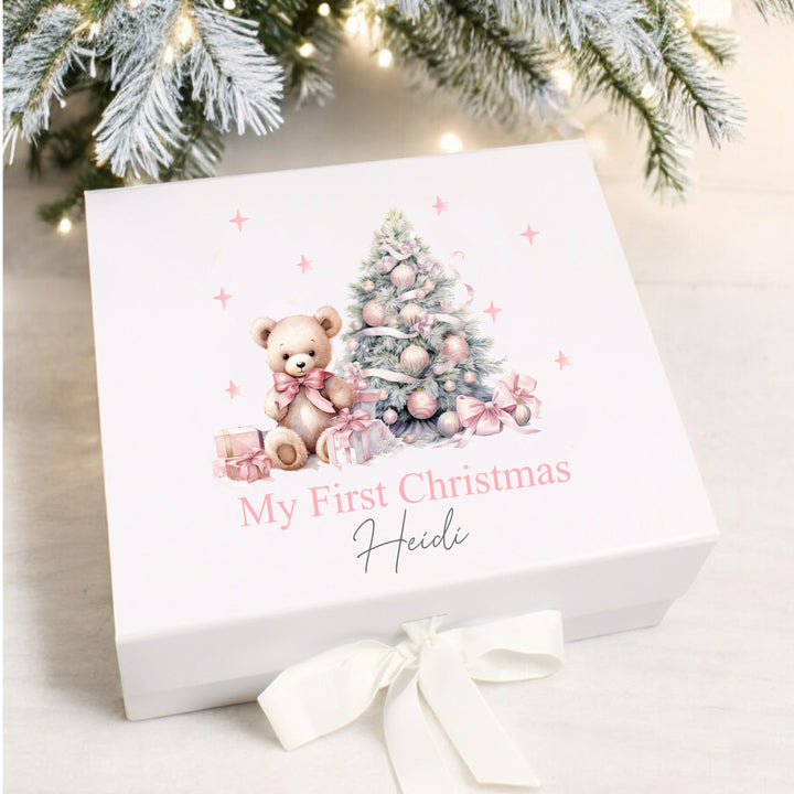 Personalised Pink Teddy Christmas Clothing Gift Set