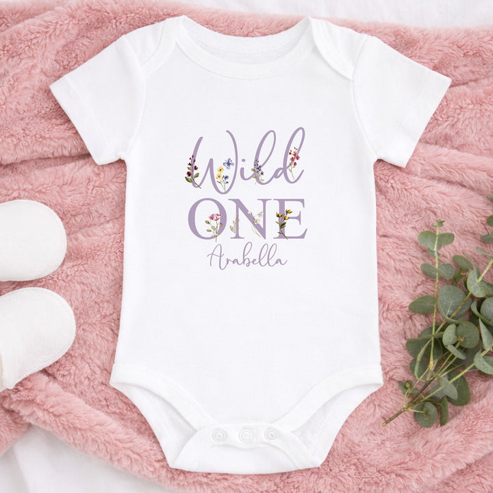 Personalised Lilac Wild One First Birthday Vest