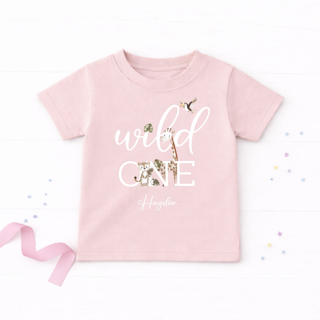 Personalised Wild One Safari First Birthday T-Shirt