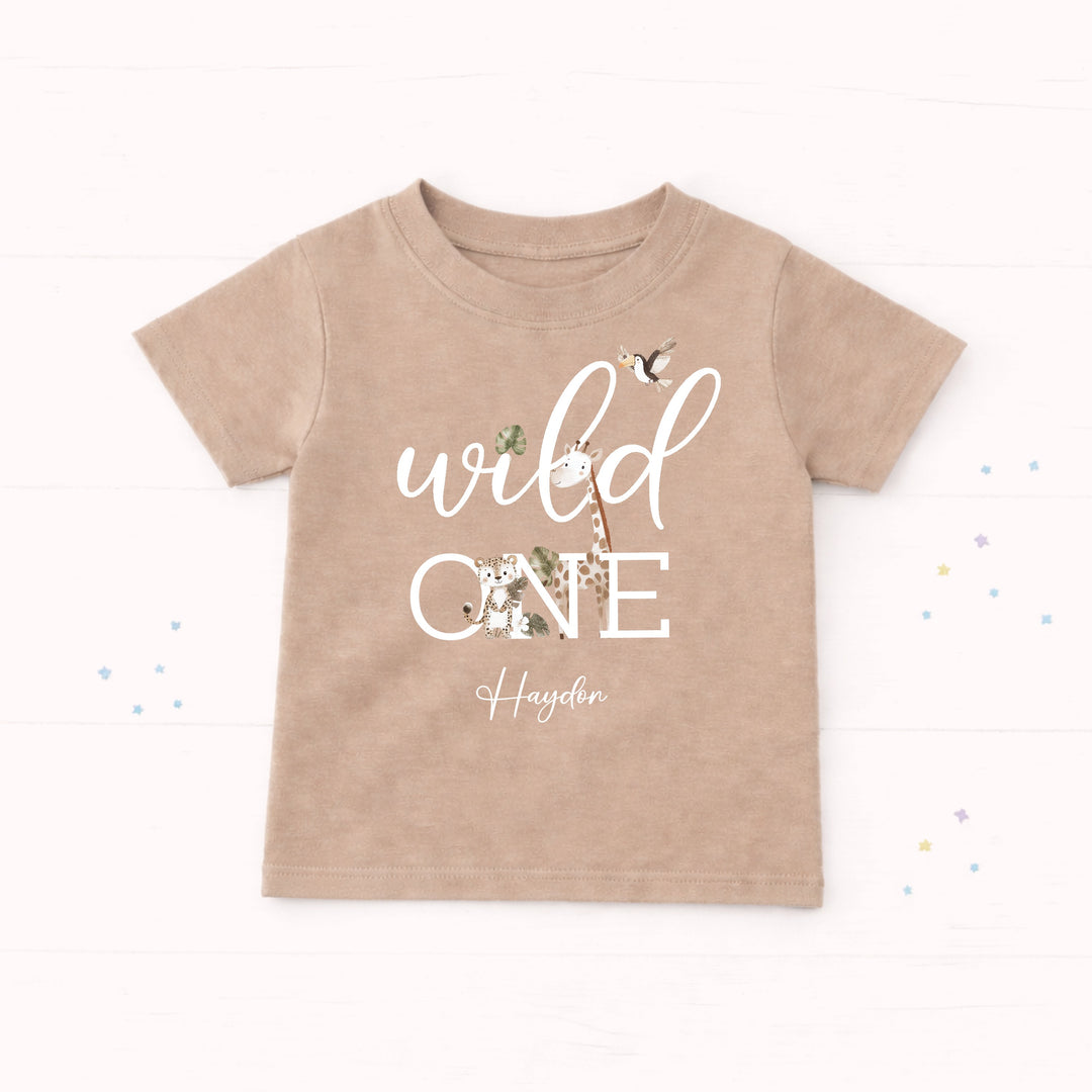 Personalised Wild One Safari First Birthday T-Shirt
