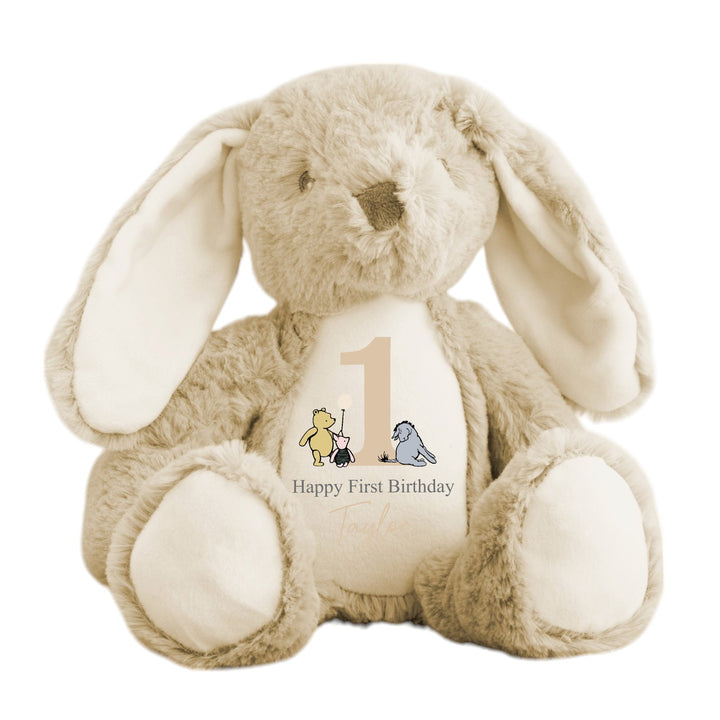 Personalised Beige Pooh Bear Birthday Bunny