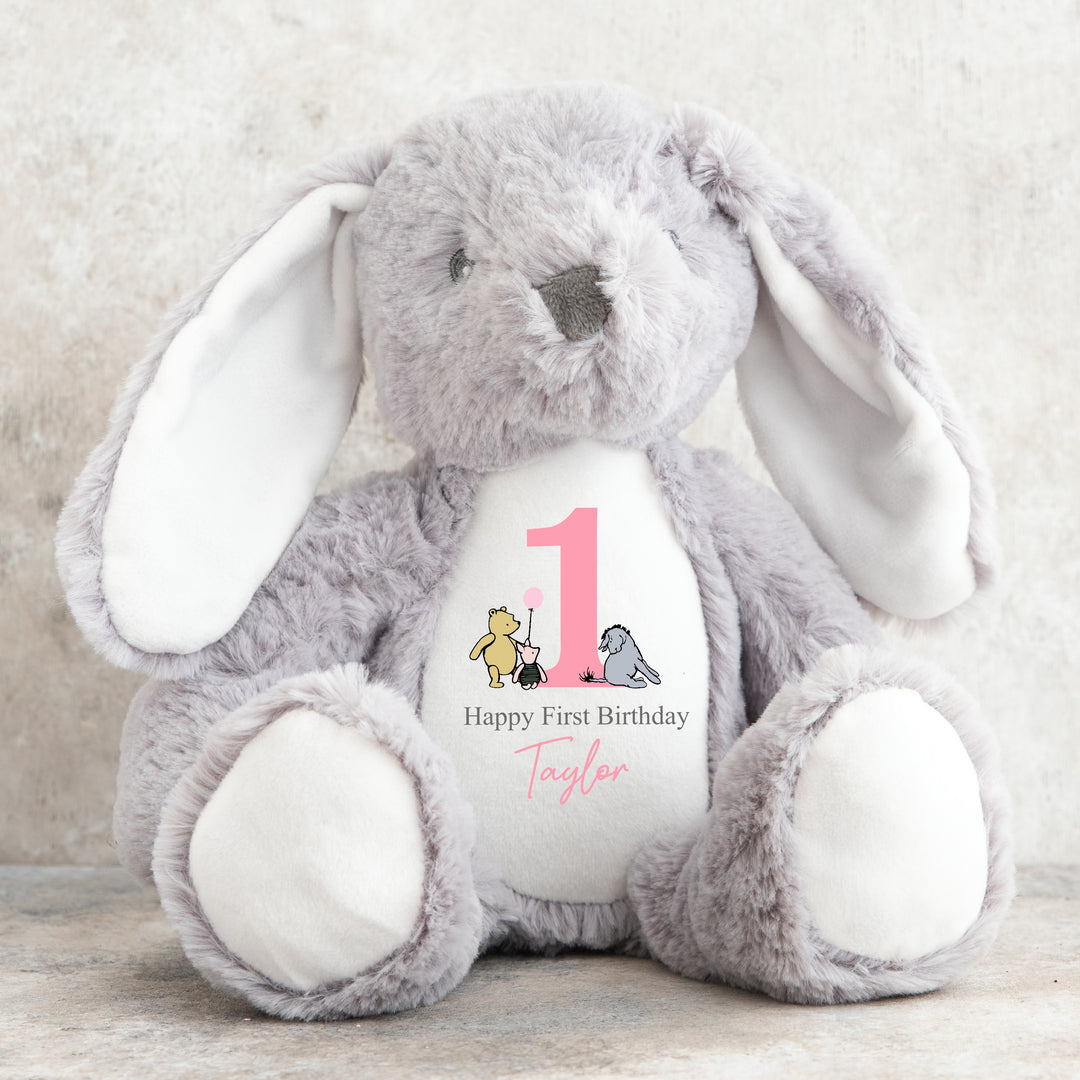 Personalised Pink Pooh Bear Birthday Bunny