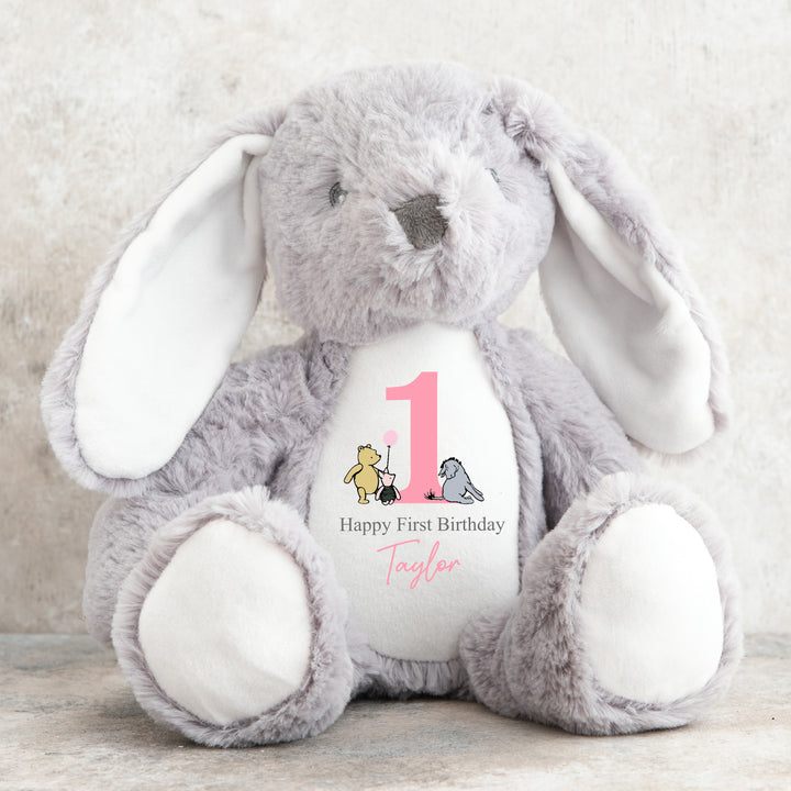 Personalised Pink Pooh Bear Birthday Bunny