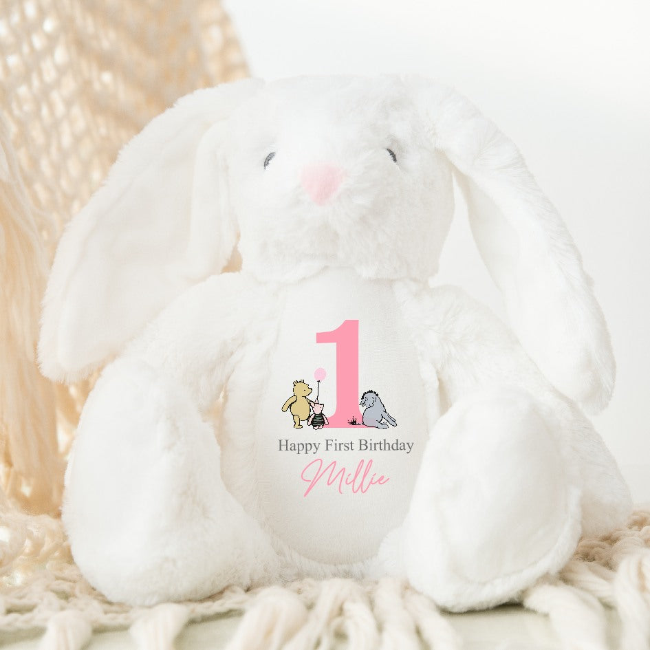 Personalised Pink Pooh Bear Birthday Bunny