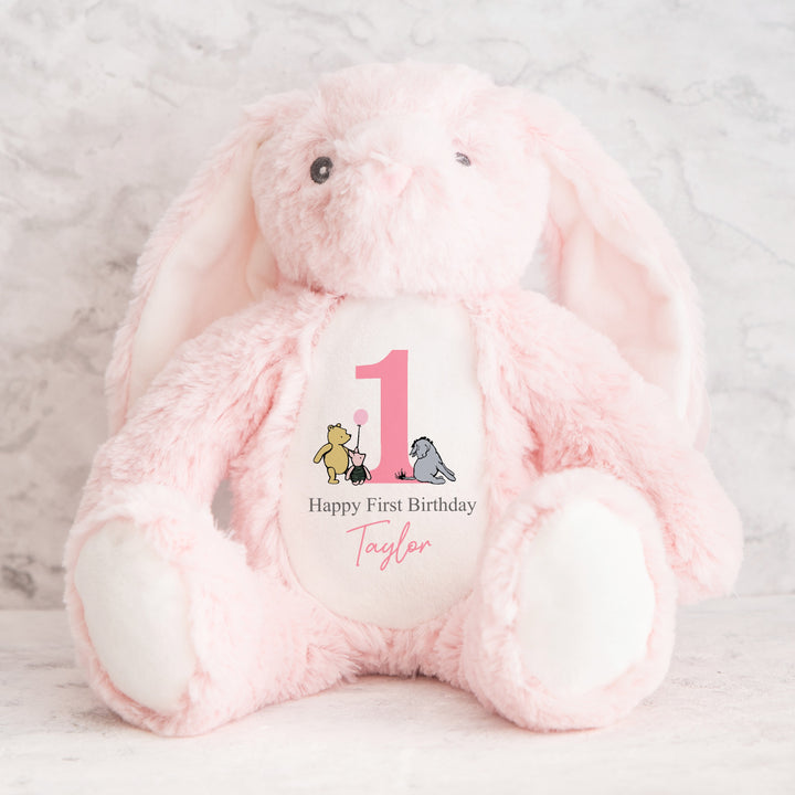 Personalised Pink Pooh Bear Birthday Bunny