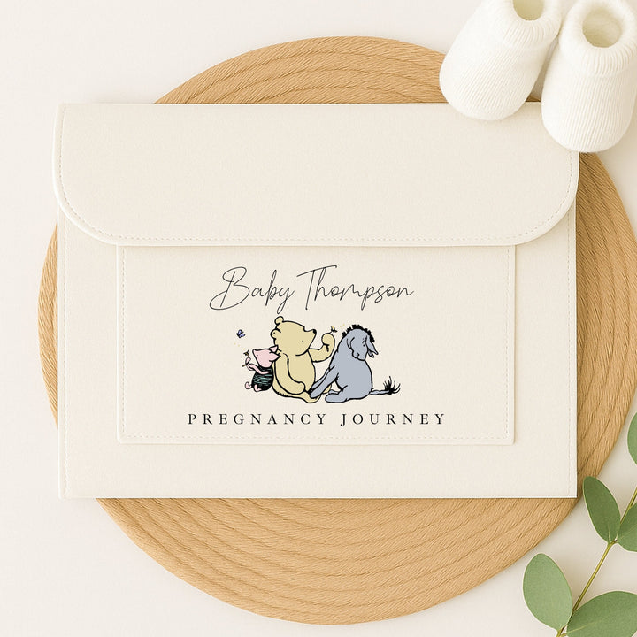 Personalised Winnie Pooh Pregnancy/Maternity Notes Baby Folder