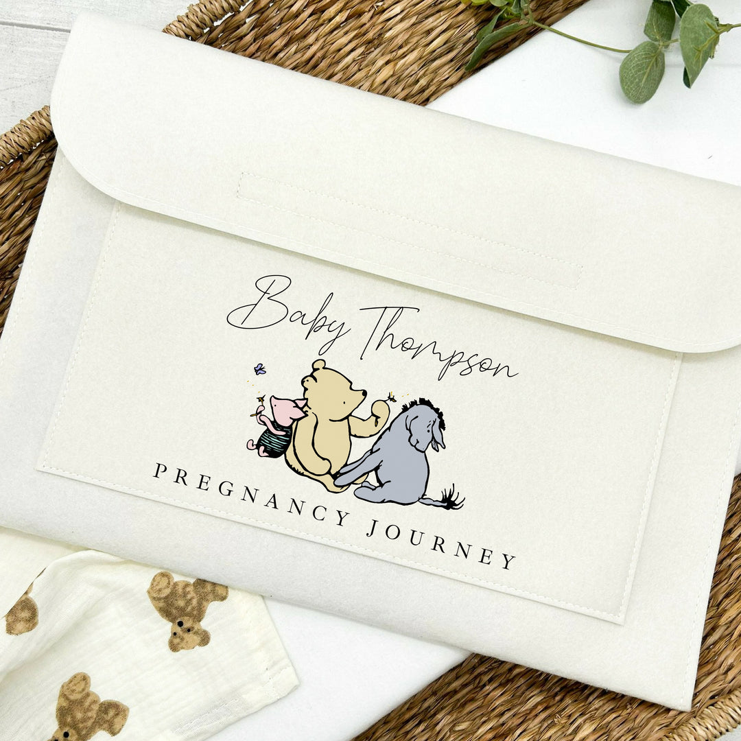 Personalised Winnie Pooh Pregnancy/Maternity Notes Baby Folder