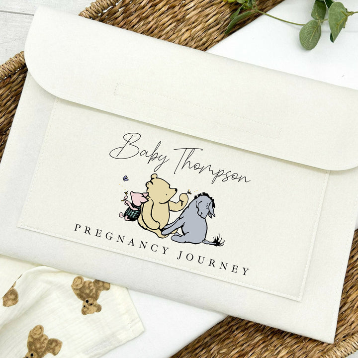 Personalised Winnie Pooh Pregnancy/Maternity Notes Baby Folder
