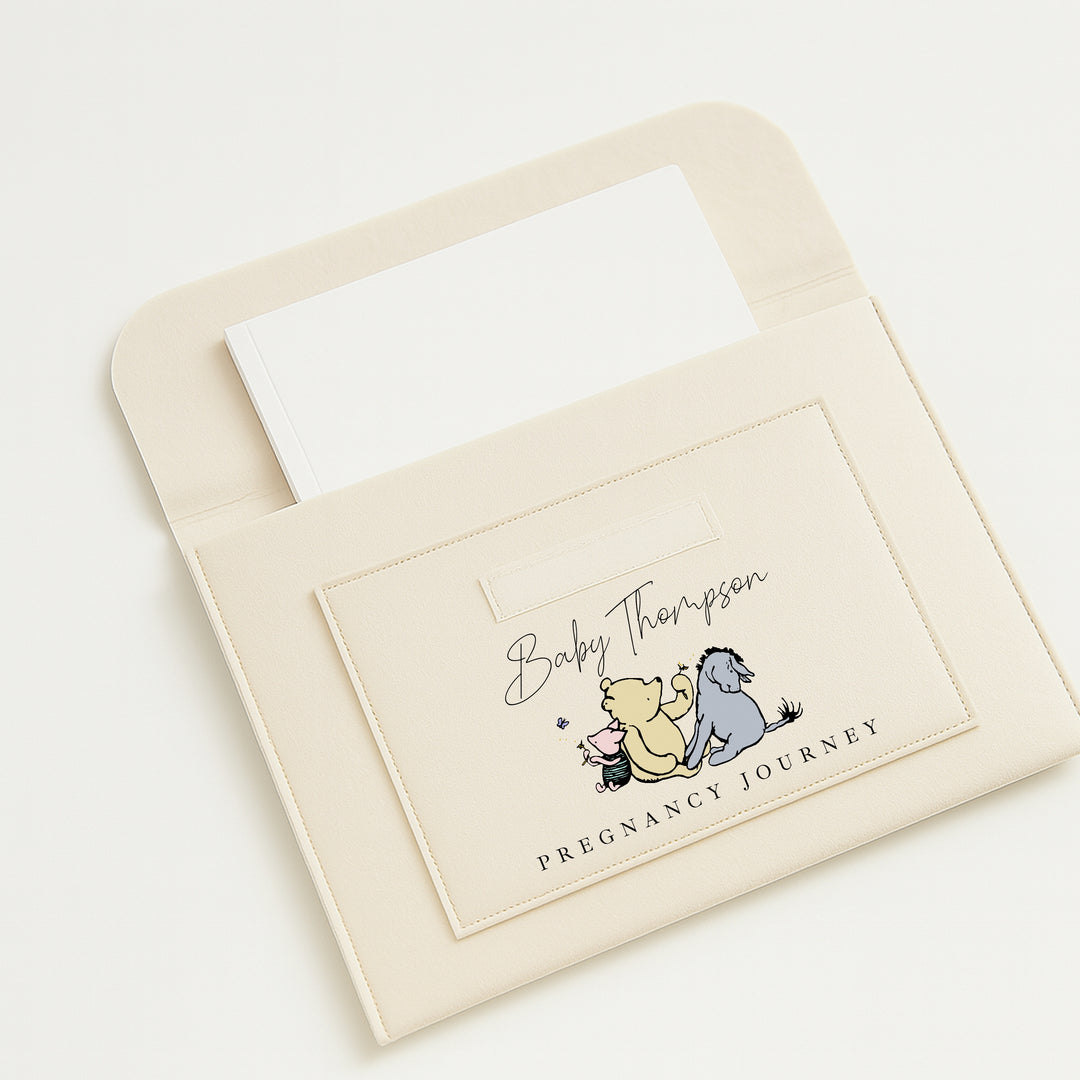 Personalised Winnie Pooh Pregnancy/Maternity Notes Baby Folder