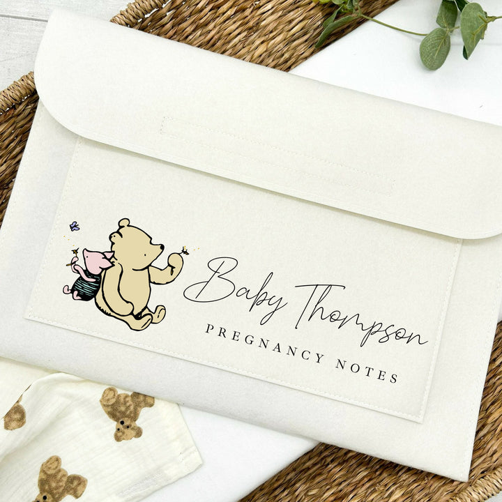 Personalised Winnie Pooh Pregnancy/Maternity Notes Baby Folder