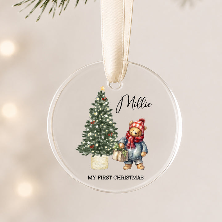 Personalised Pooh Bear Tree My First Christmas Bauble