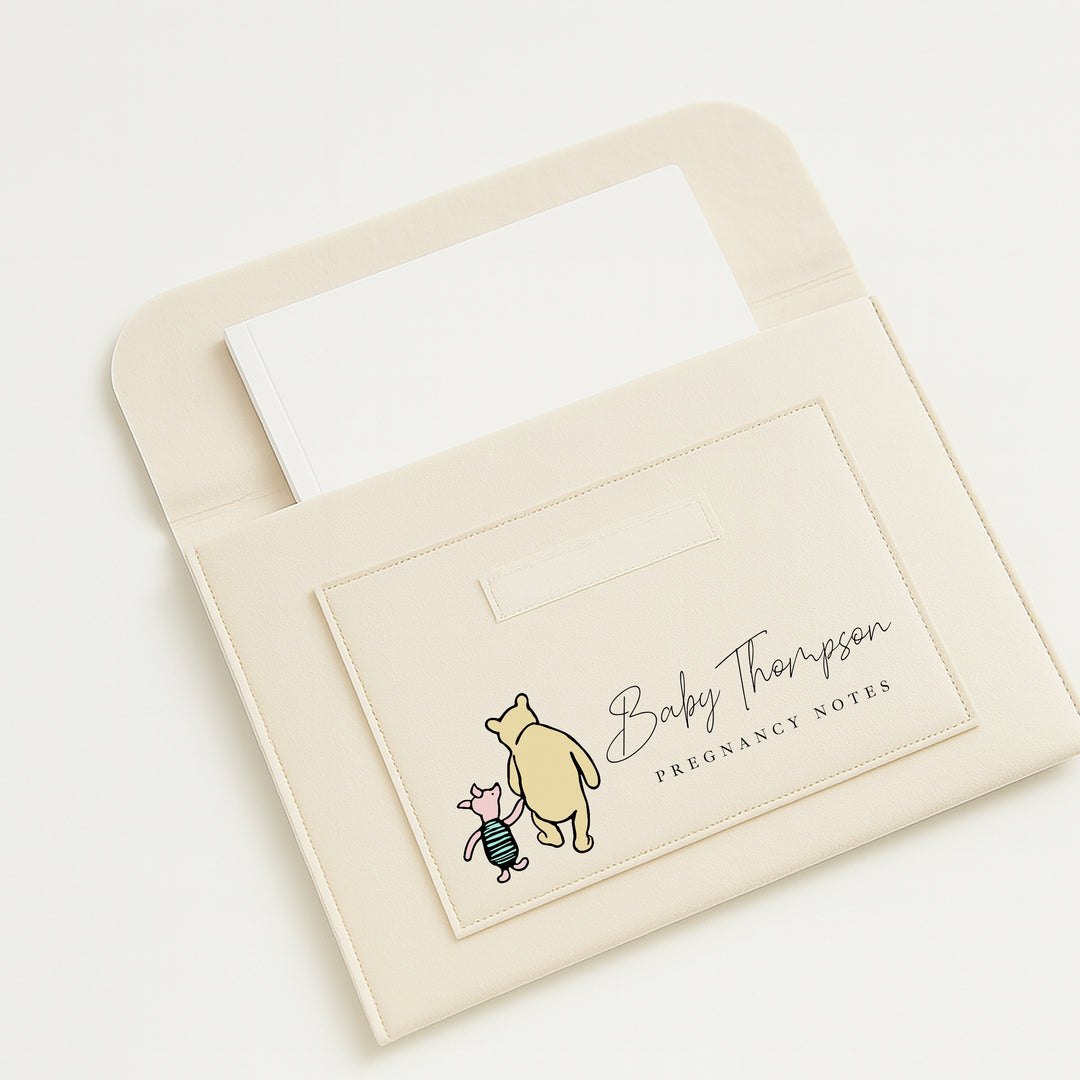 Personalised Winnie Pooh Pregnancy/Maternity Notes Baby Folder