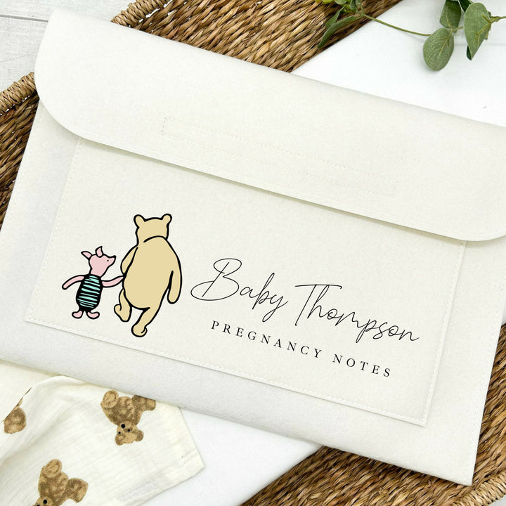Personalised Winnie Pooh Pregnancy/Maternity Notes Baby Folder