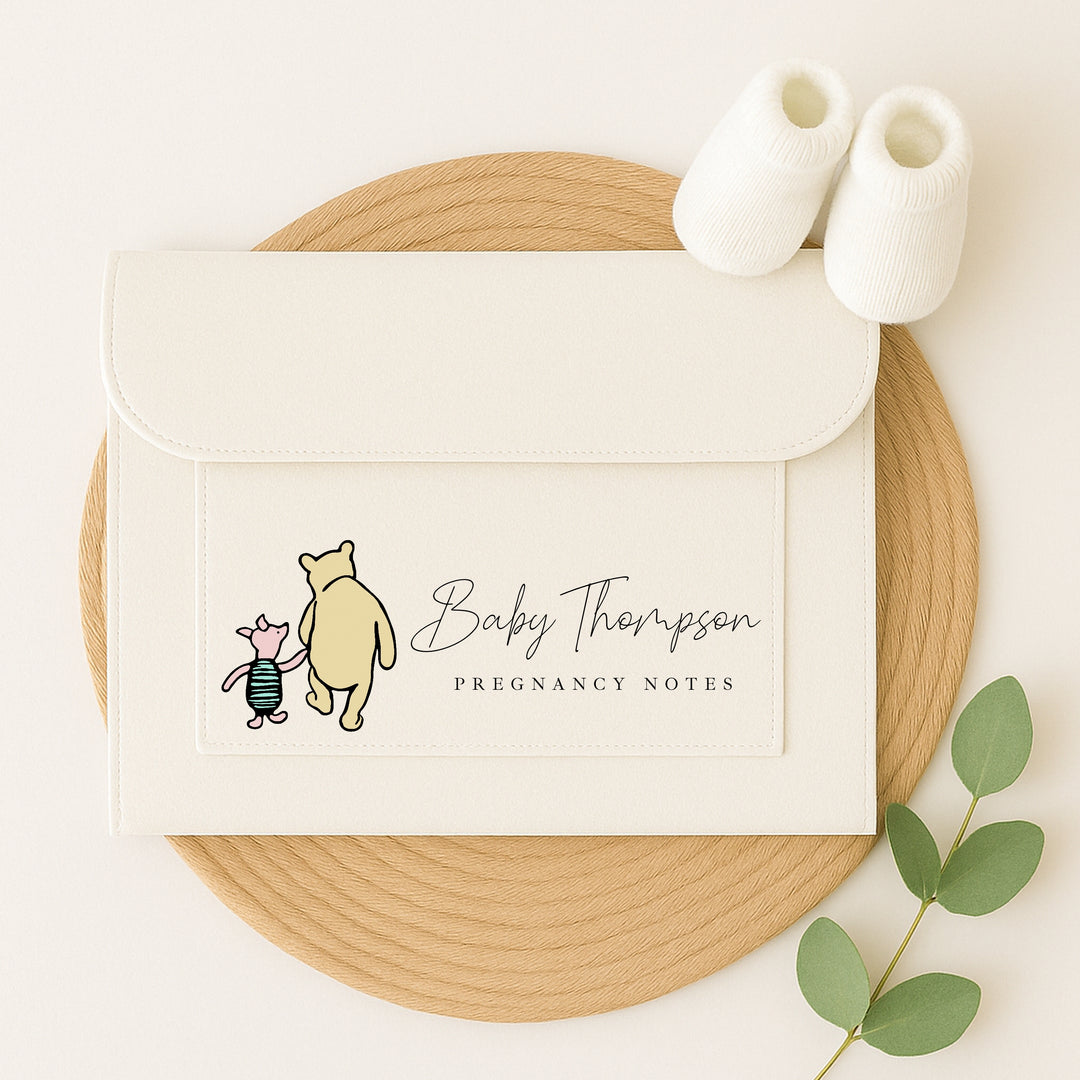 Personalised Winnie Pooh Pregnancy/Maternity Notes Baby Folder