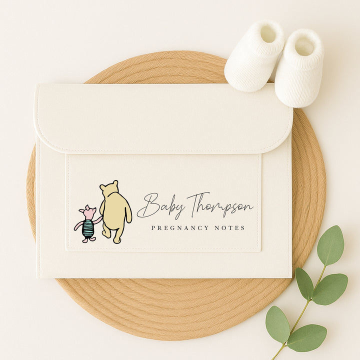 Personalised Winnie Pooh Pregnancy/Maternity Notes Baby Folder