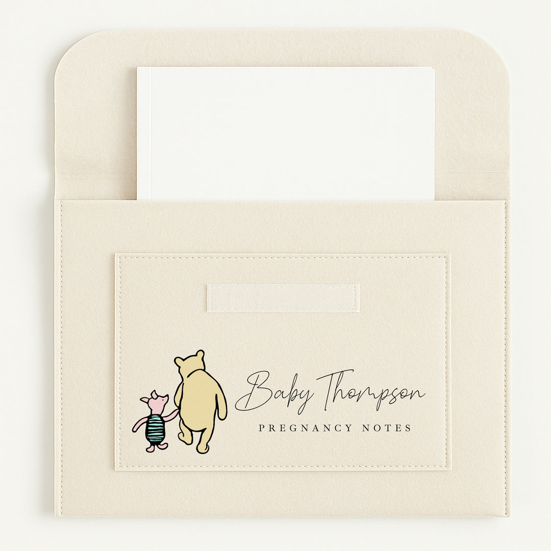 Personalised Winnie Pooh Pregnancy/Maternity Notes Baby Folder