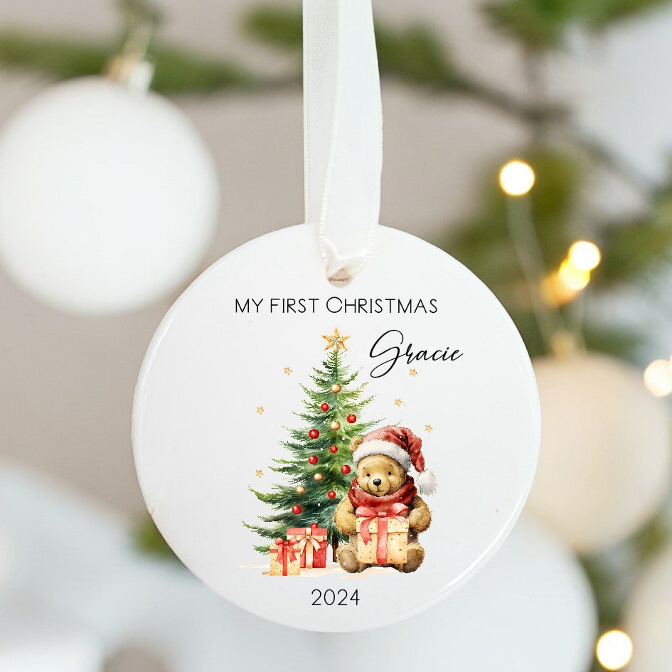 Personalised My First Christmas Classic Winnie the Pooh Ceramic Ornament