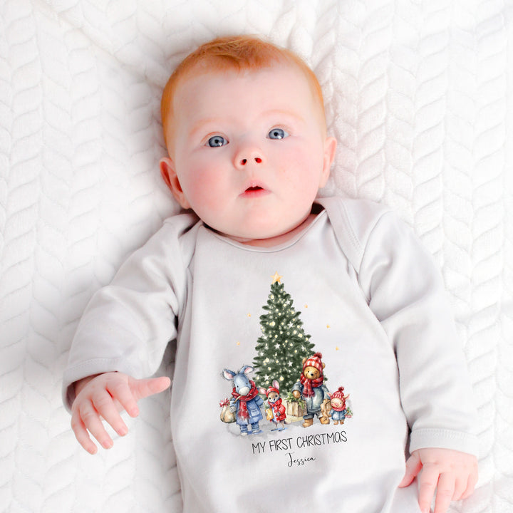 My First Christmas Winnie The Pooh Matching Sibling T-shirt or Babygrow