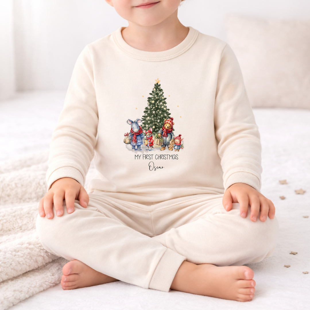 Personalised Pooh Bear Merry Christmas Pyjamas