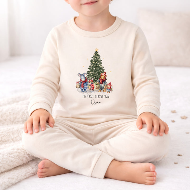 Personalised Pooh Bear Merry Christmas Pyjamas