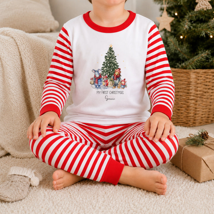 Personalised Pooh Bear Merry Christmas Pyjamas